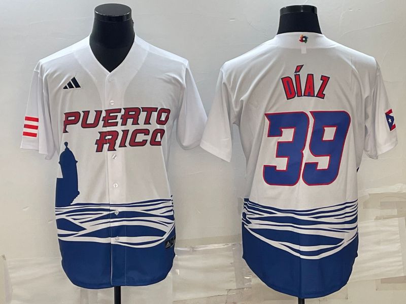 Men 2023 World Cub 39 Diaz White MLB Jersey9